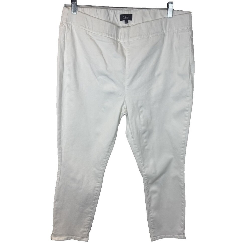 NYDJ 16P White Ankle Jeans Lift Tuck Technology Stretch Denim Petite Size 16
